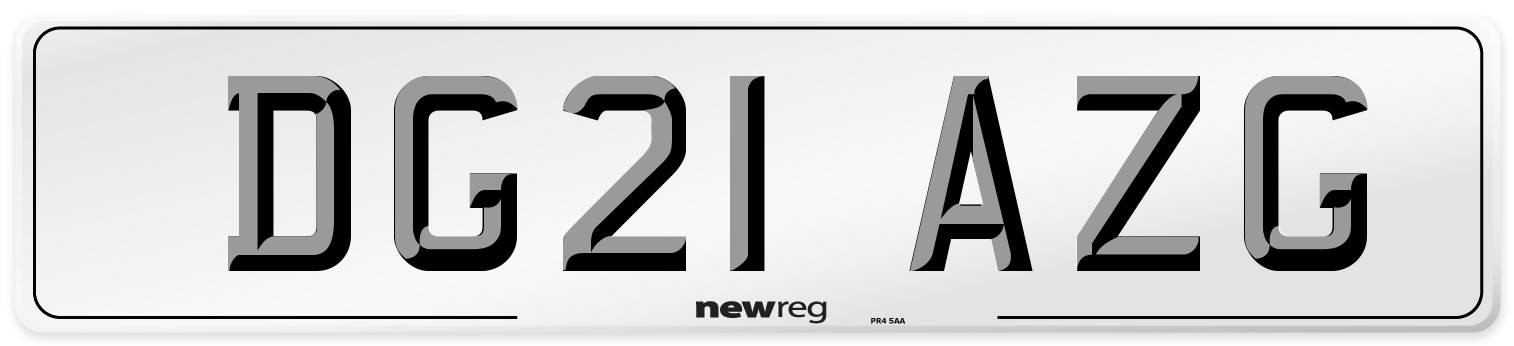 DG21 AZG Number Plate from New Reg